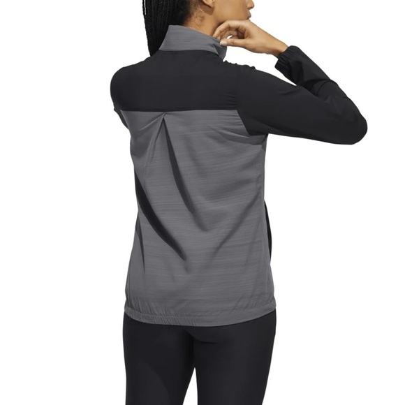 Adidas Full Zip Wind Jacket Women’s Size XL Heather Gray Black Windbreak Light - Picture 2 of 10
